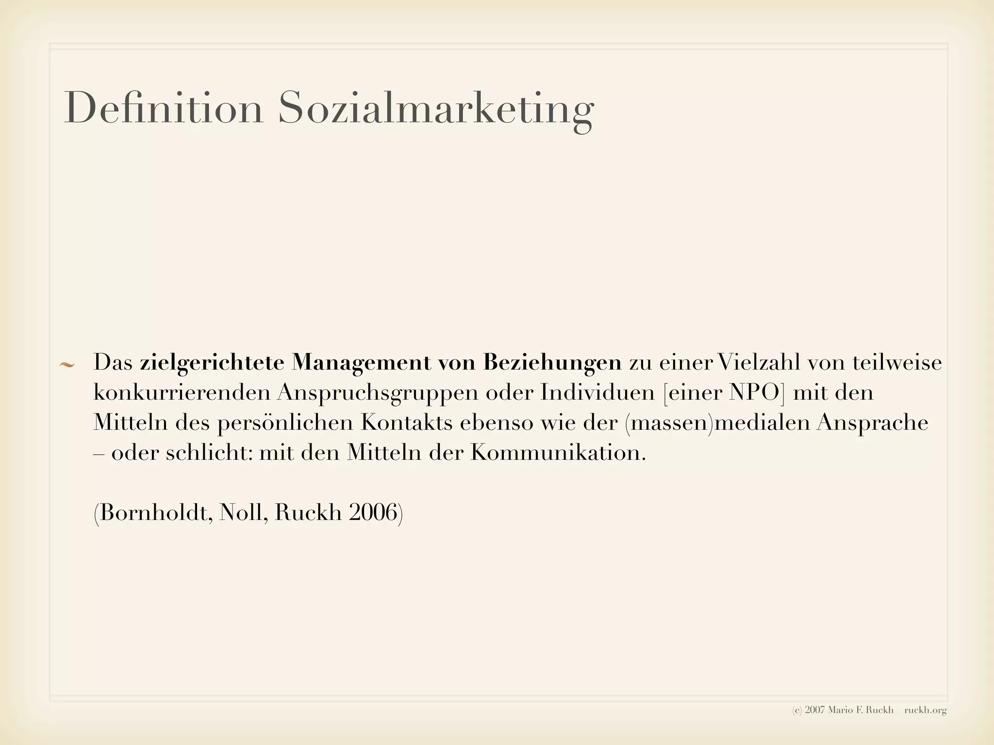 Ruckh - Einführung ins Sozialmarketing