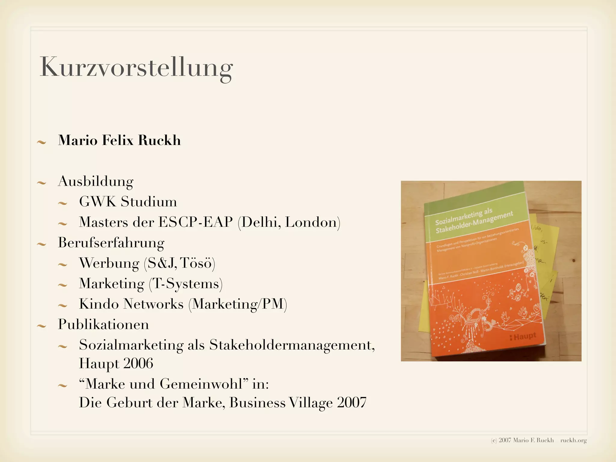 Ruckh - Einführung ins Sozialmarketing