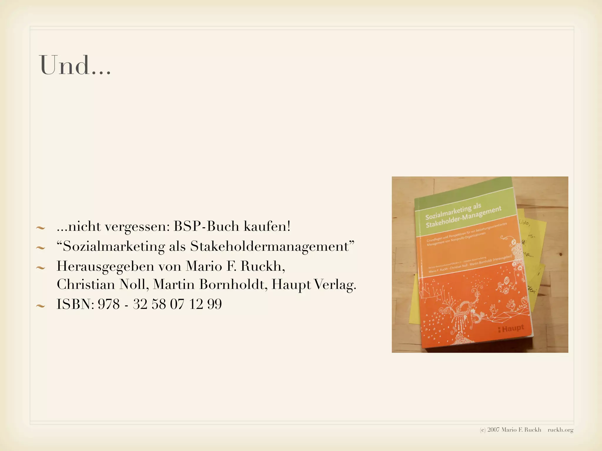 Ruckh - Einführung ins Sozialmarketing