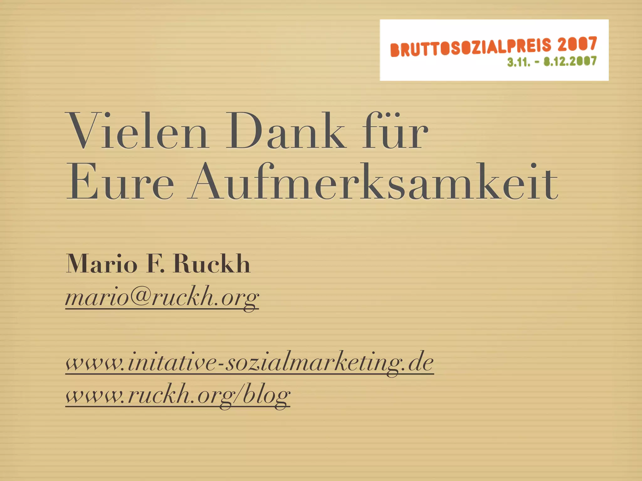 Ruckh - Einführung ins Sozialmarketing