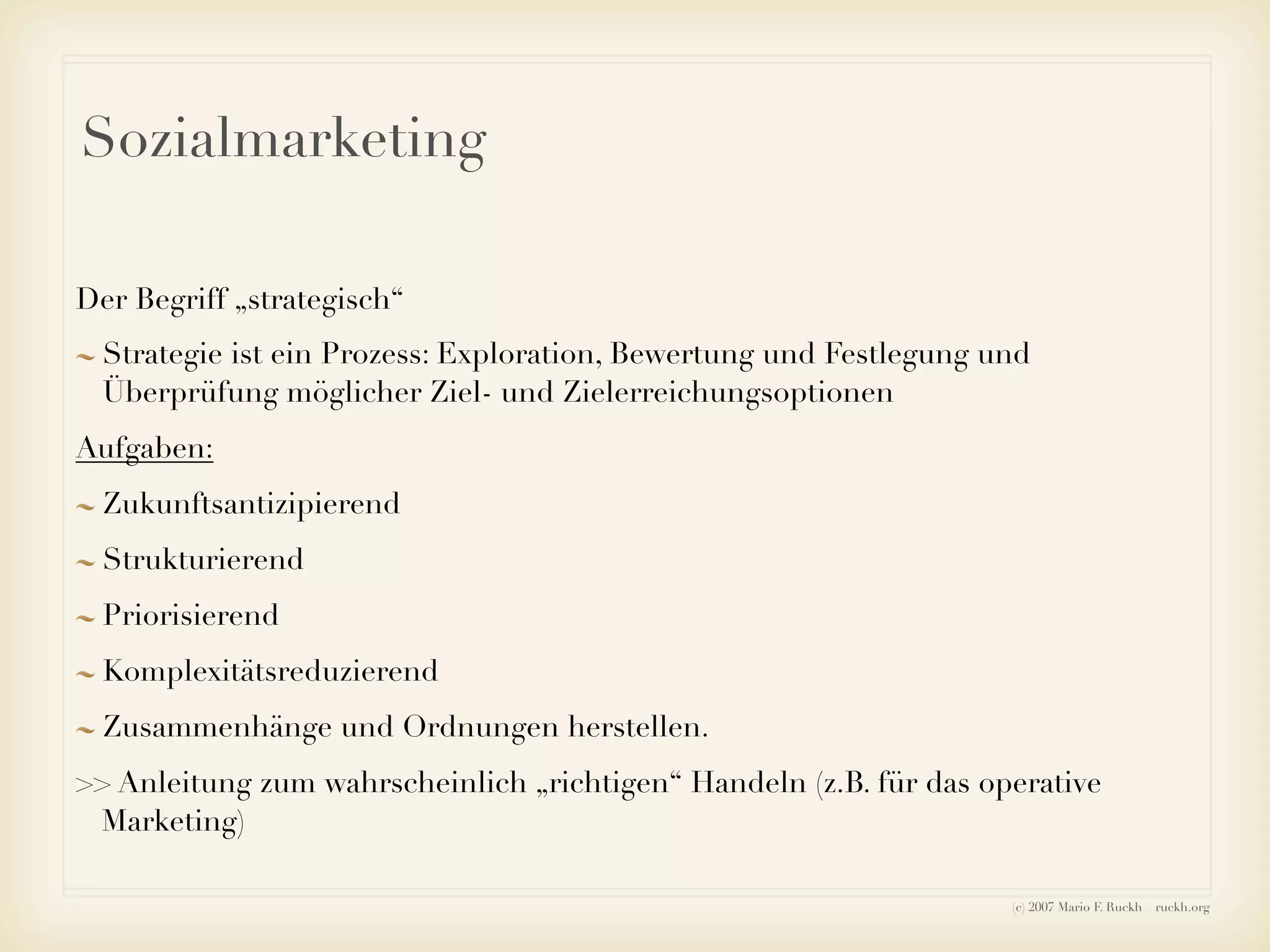 Ruckh - Einführung ins Sozialmarketing