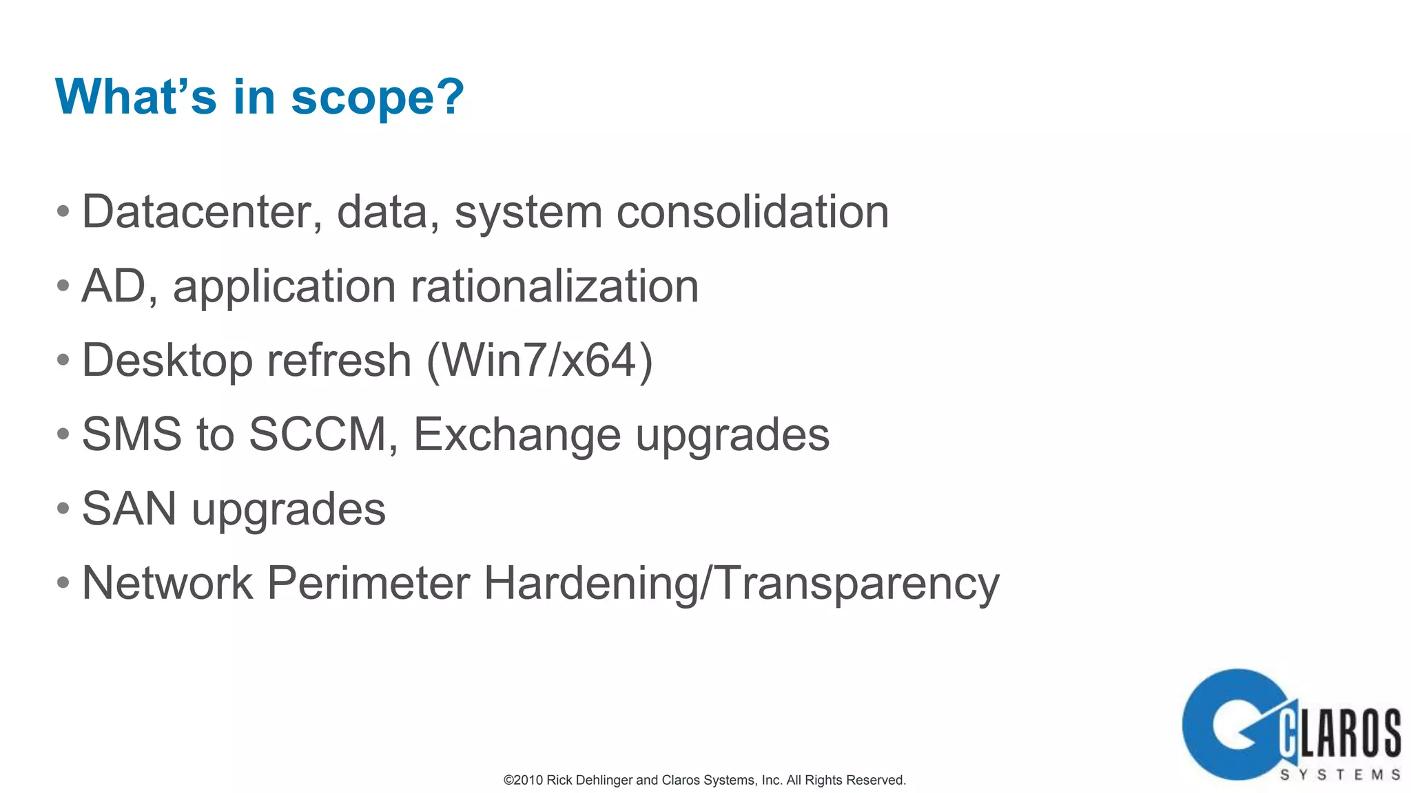 Users:“…all you need is a browser and an Internet connection!!!”“…dynamically adjust to provide you with everything you need!”“…use any device you want!”IT/Management:“…service non-managed machines without managing them”“…we’ll be dancing in fields, as carefree as birds!!”‘Single Pane of Glass’ - Universal Access
