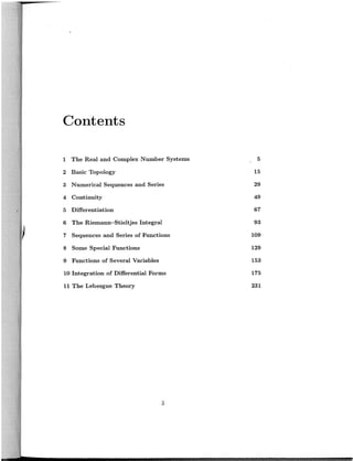 Rudins solution manual table contents