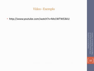 Vídeo-Exemplo
• http://www.youtube.com/watch?v=Me1WTWS3kiU
10
FRANCIELLEDEALMEIDA
ETECAntônioDevisateMarília-SP
SegurançaeMedicinadoTrabalho
 