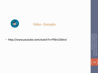 Vídeo-Exemplo
• http://www.youtube.com/watch?v=fY8n1JDdnsI
19
FRANCIELLEDEALMEIDA
ETECAntônioDevisateMarília-SP
SegurançaeMedicinadoTrabalho
 