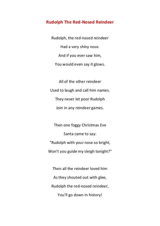 rudolph the red nosed reindeer lyrics