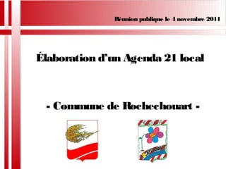 Élaboration d’un Agenda 21 local
- Commune de Rochechouart -
Réunion publique le 4 novembre 2011
 