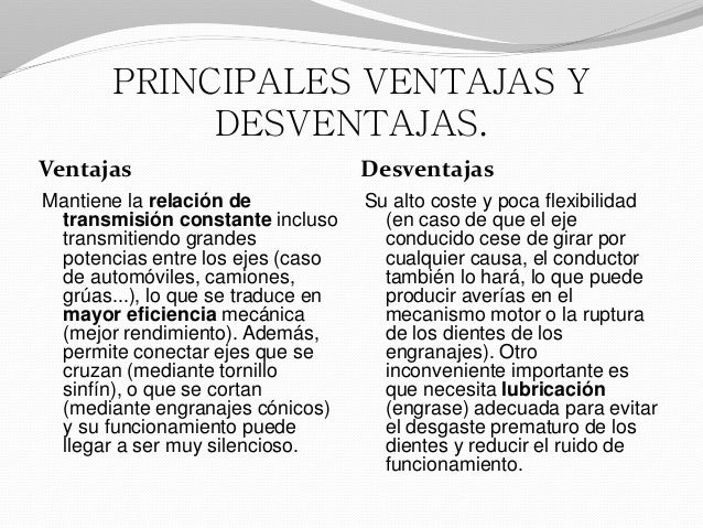 Ventajas Y Desventajas De La Mecanica es.slideshare.net