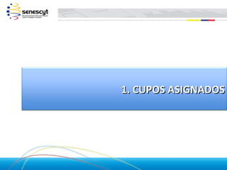 1. CUPOS ASIGNADOS
 