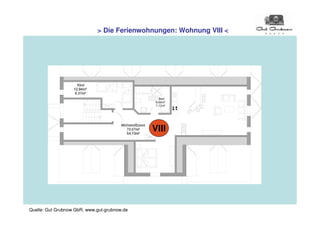 > Die Ferienwohnungen: Wohnung VIII <




                                              VIII




Quelle: Gut Grubnow GbR, www.gut-grubnow.de
 