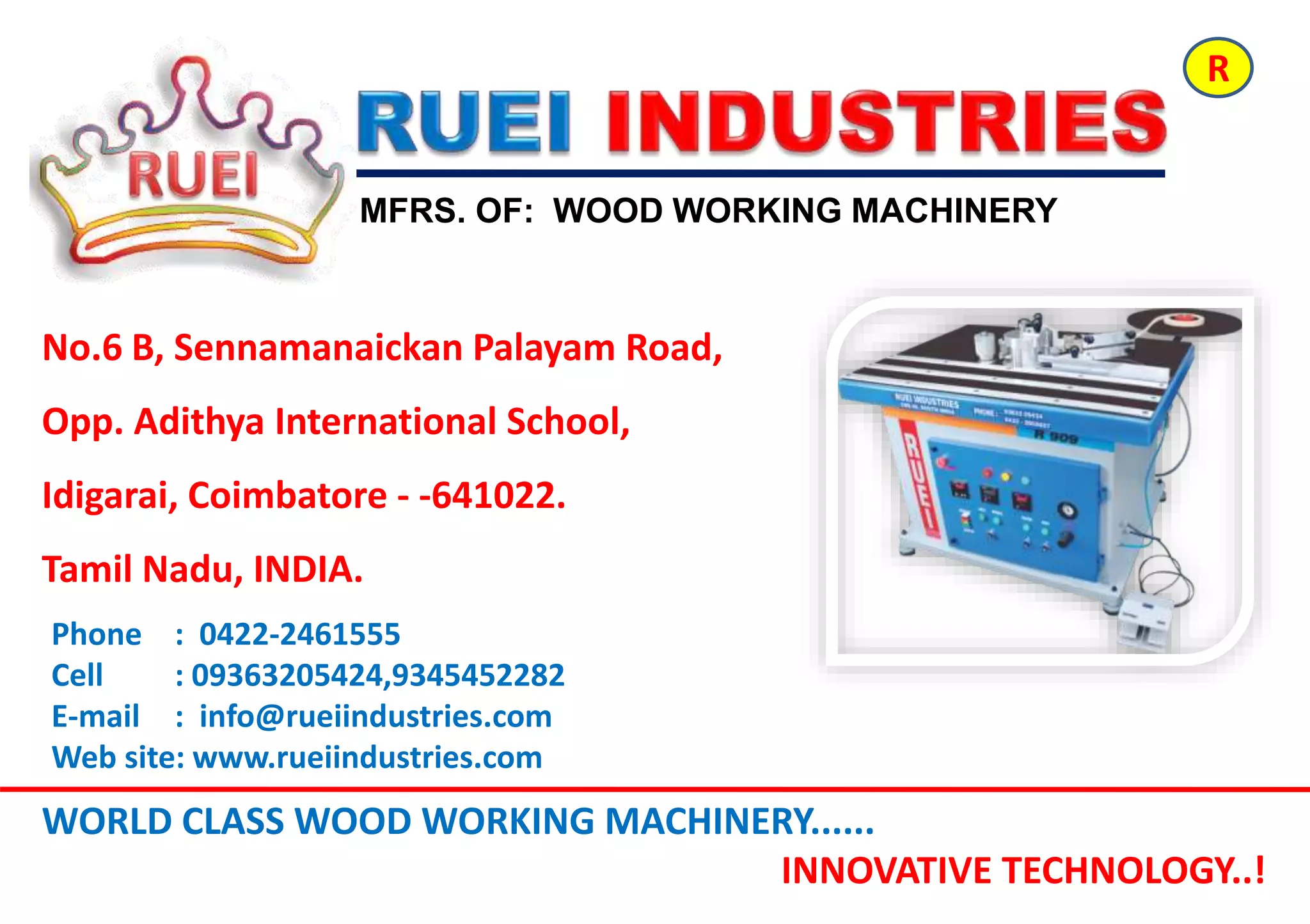 Edge Banding Machine Manufacturer in Coimbatore PPT