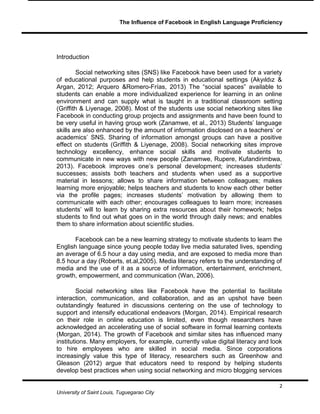 The Influence of Facebook in the English Language Proficiency- Full ...