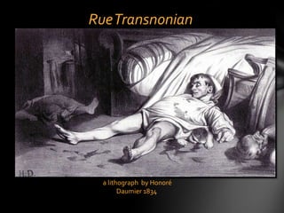 Rue Transnonian a lithograph  by Honoré Daumier 1834 