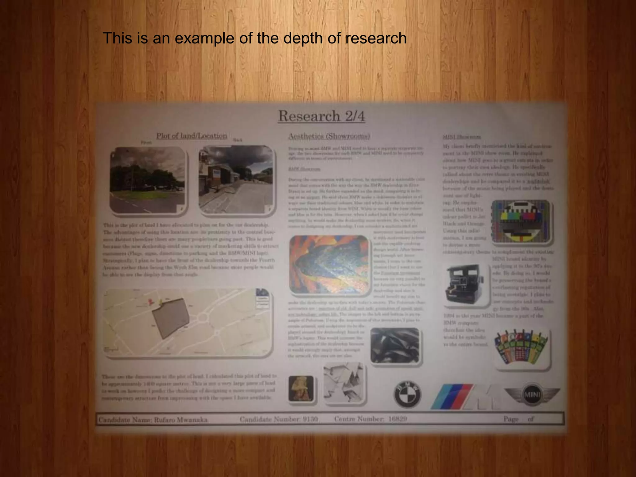 This is an example of the depth of research

 