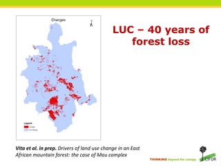 THINKING beyond the canopy
LUC – 40 years of
forest loss
Vita et al. in prep. Drivers of land use change in an East
Africa...