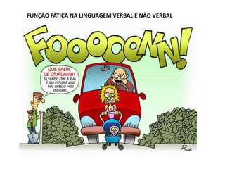 FUNÇÃO FÁTICA NA LINGUAGEM VERBAL E NÃO VERBAL
 