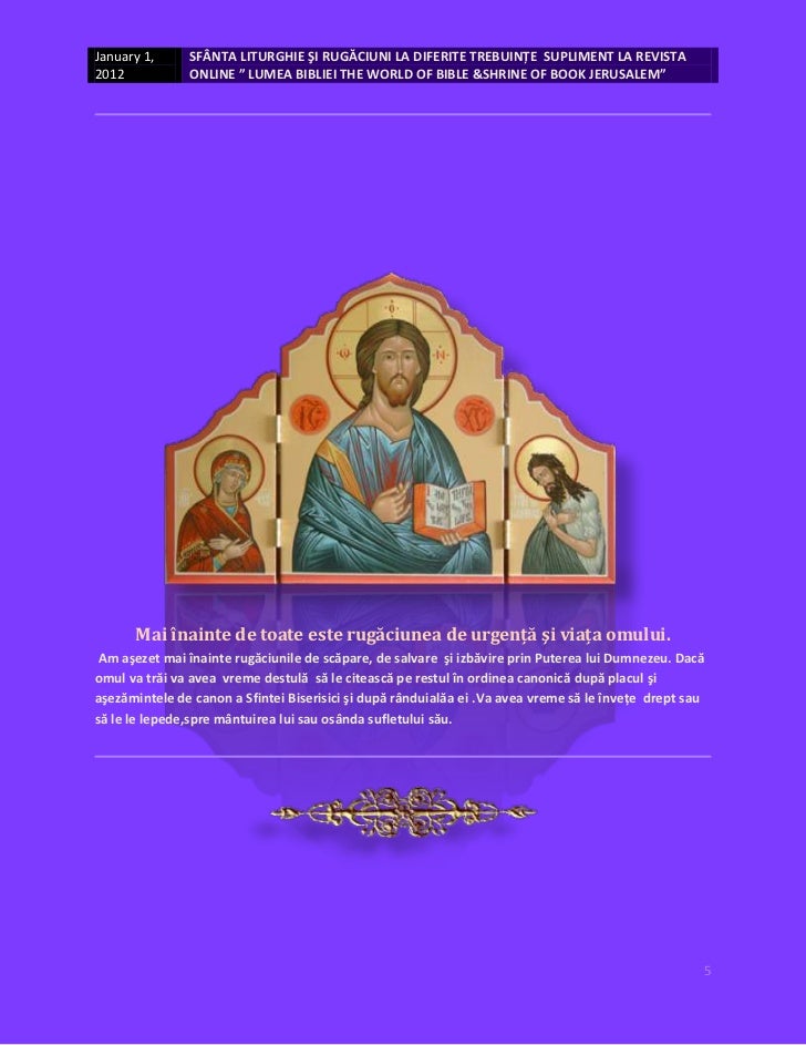 Rugaciuni Crestine Ortodoxe Sf Liturghie Utrenia Vecernia