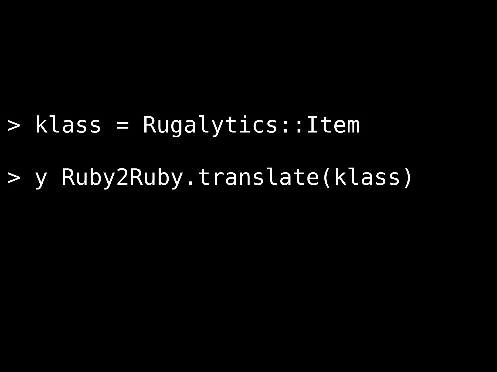 Rugalytics | Ruby Manor Nov 2008