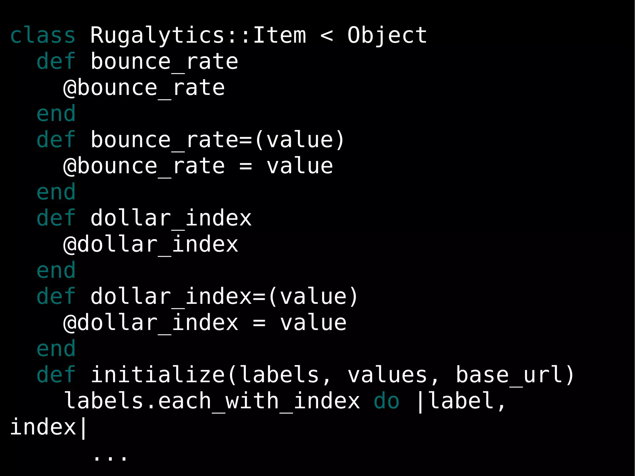 Rugalytics | Ruby Manor Nov 2008
