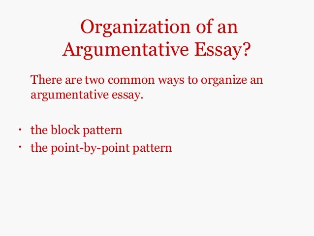 argumentative essay block pattern example