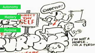 Autonomy
Mastery
Purpose
 