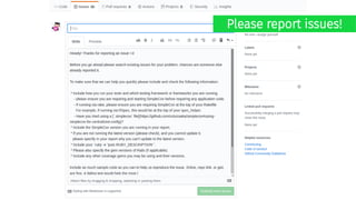 Please report issues!
 