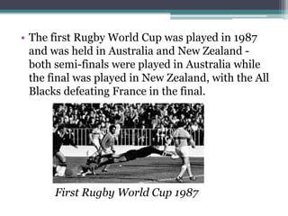 First Rugby International Rugby and it's history | PPTX