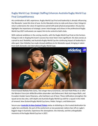 Rugby World Cup 2027 Tah impresses coach with Australia Rugby World Cup ...