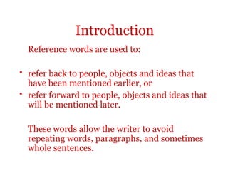 Cohesion: Reference Words | PPT