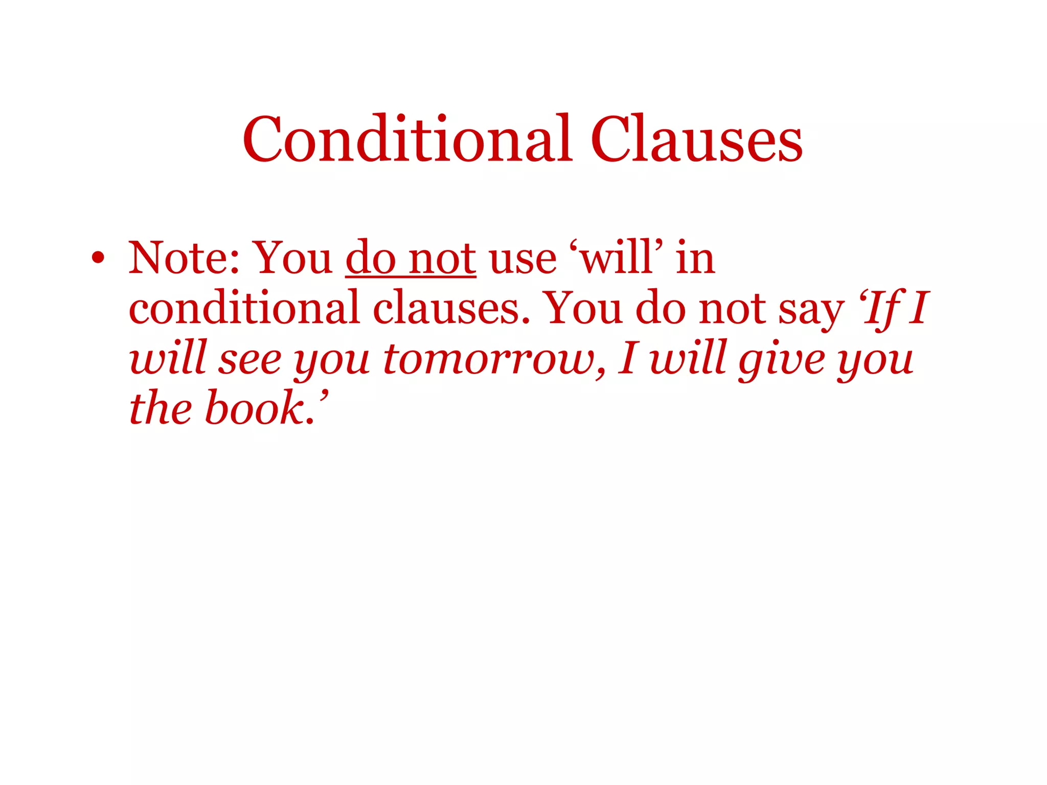 Conditional clauses | PPT