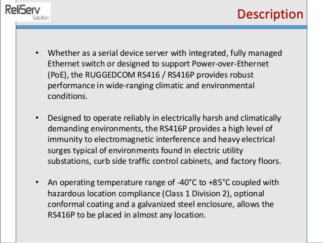 Ruggedcom Rs416 P Ruggedcom Rs416 P