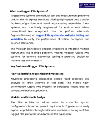 Rugged PXIe Systems for Aerospace and Defense Applications - Digilogic ...