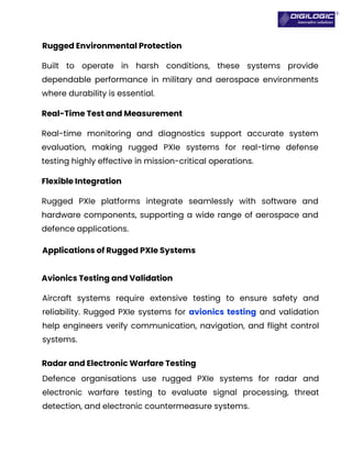 Rugged PXIe Systems for Aerospace and Defense Applications - Digilogic ...