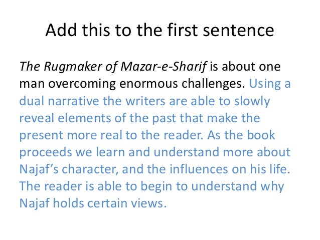 Essay on the rugmaker of mazar e sharif