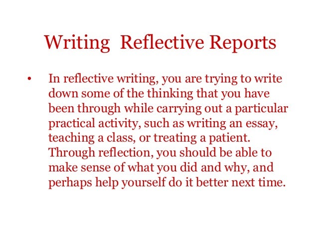 In a Reflective Essay You Should