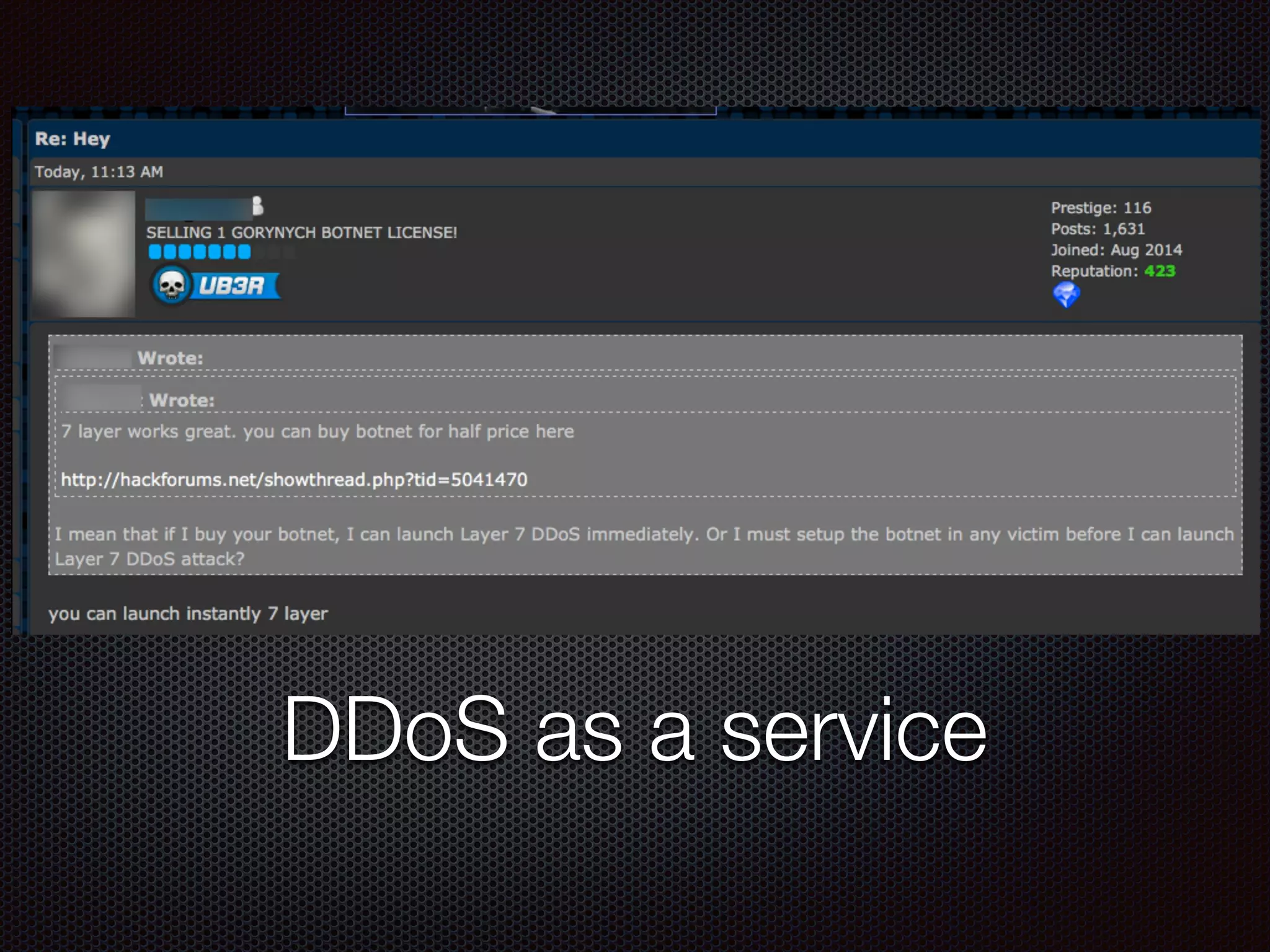 DDoS as a service
 