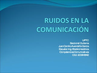 UPTC Seccional Duitama Juan Camilo Avendaño García Escuela: Ing. Electromecánica Competencias Comunicativas Cód. 200918842 