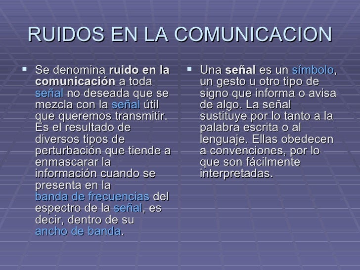 Ruidos En La Comunicacion