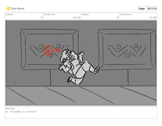 Scene
6
Duration
06:00
Panel
6
Duration
01:00
Dialog
A: *scream in terror*
Page 85/119
 