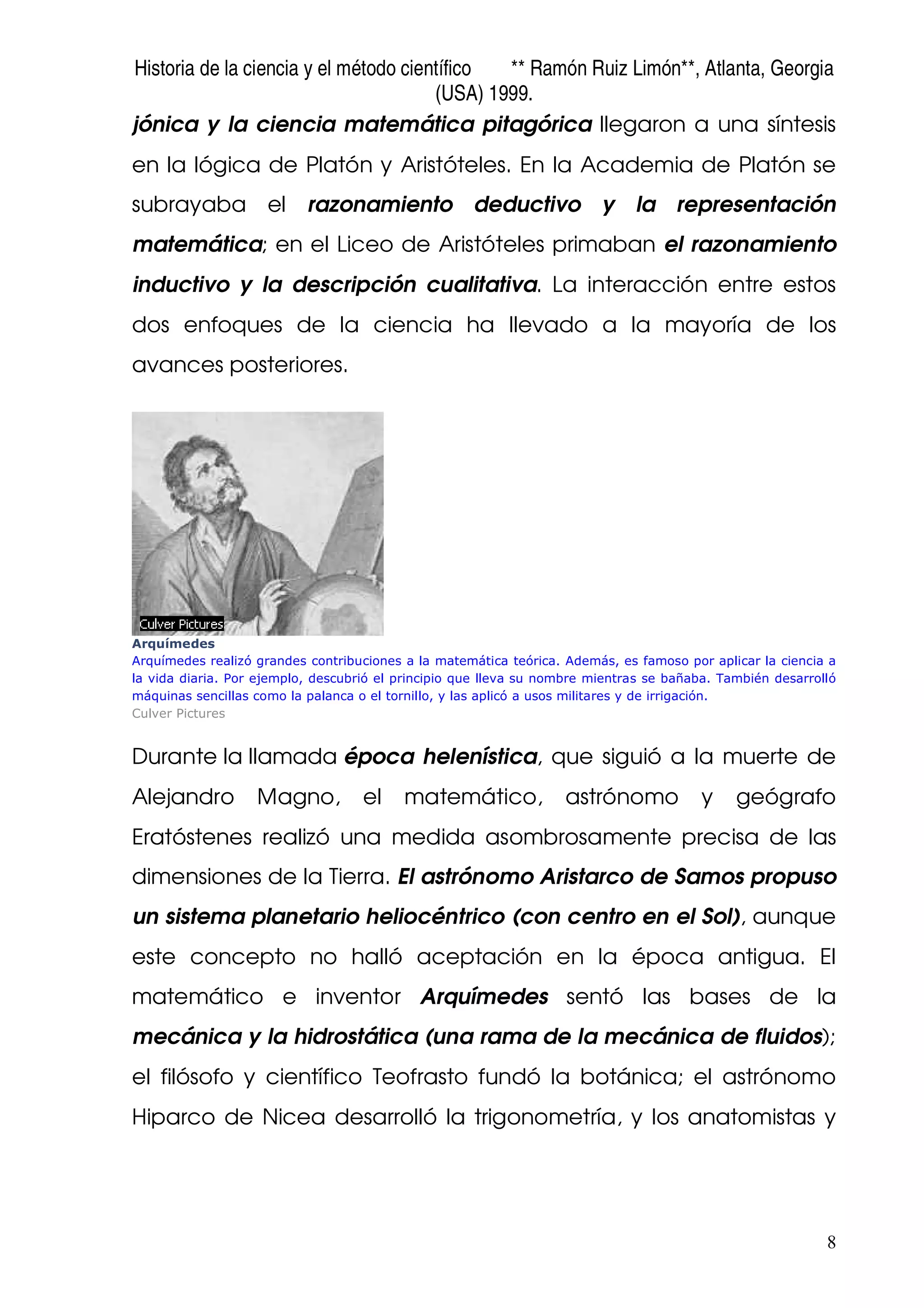 HISTORIA DE LA CIENCIA Y EL METODO CIENTIFICO | PDF