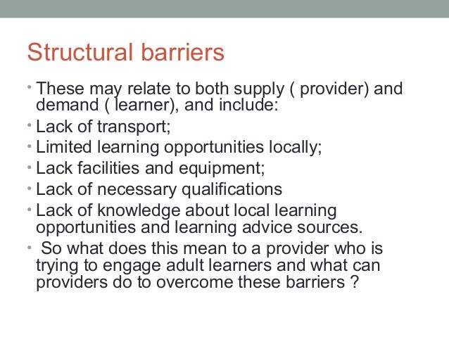 adult learners barriers adult learners barriers