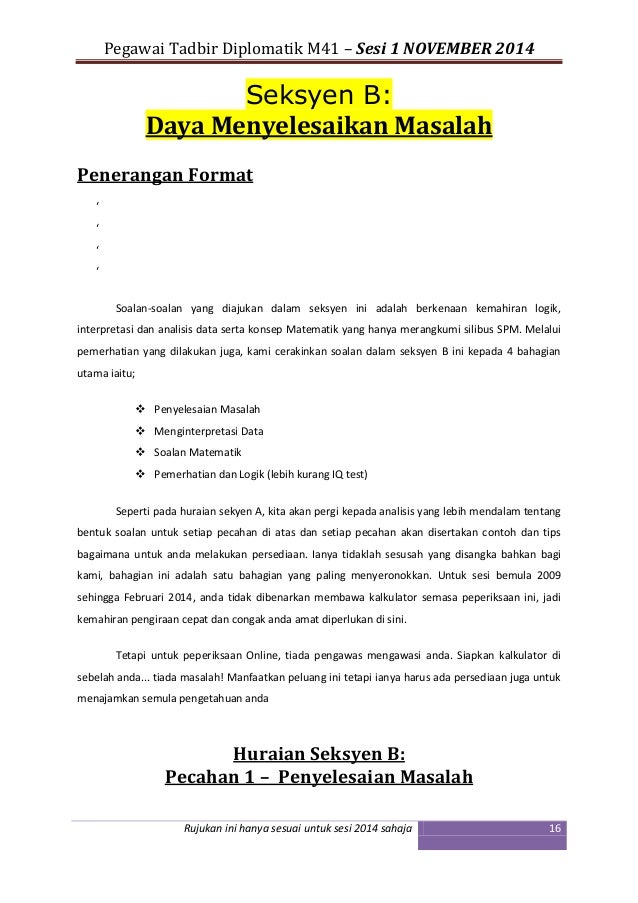 Rujukan dan Panduan Peperiksaan Pegawai Tadbir Diplomatik M41 Rujukan dan Panduan Peperiksaan Pegawai Tadbir Diplomatik M41