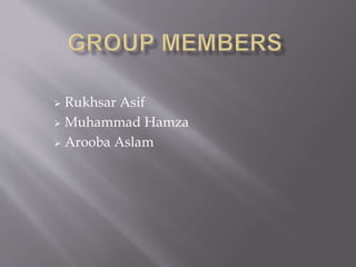  Rukhsar Asif
 Muhammad Hamza
 Arooba Aslam
 