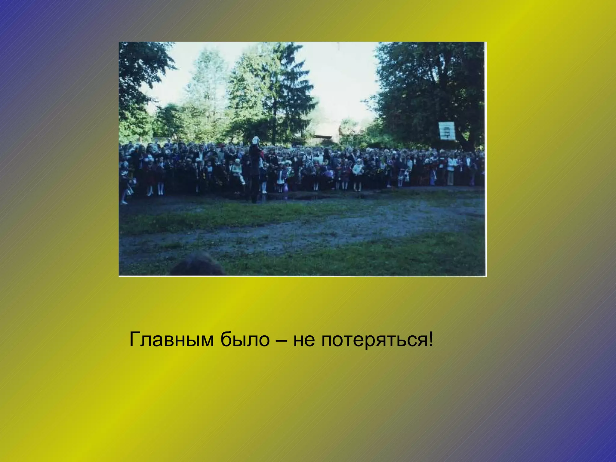 Главным было – не потеряться!  