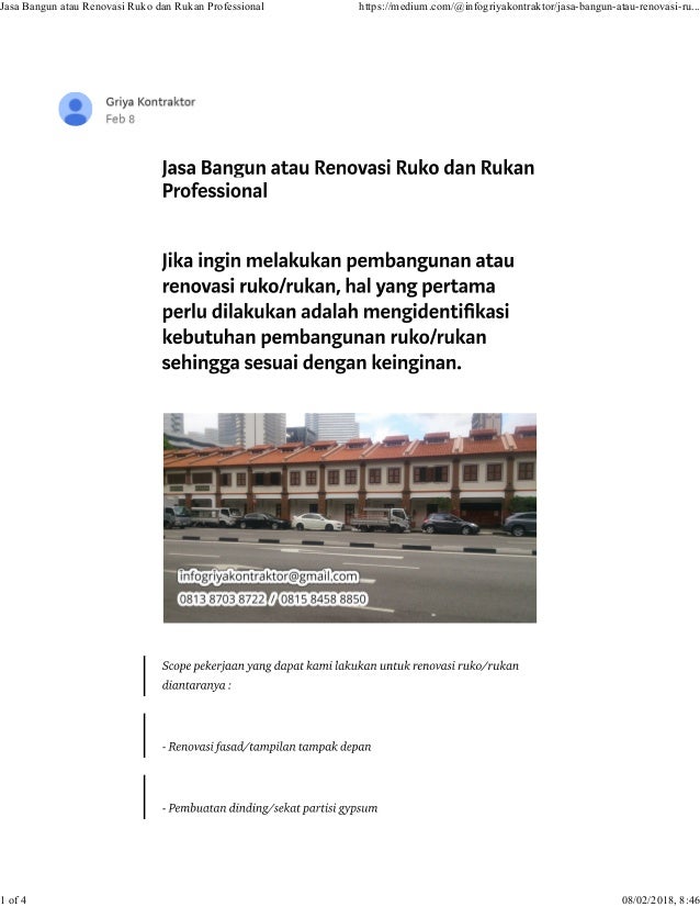 Jasa Bangun Ruko Di Malang
