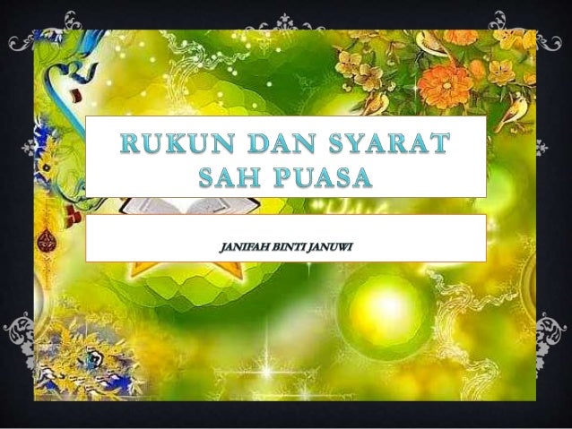 Rukun Dan Syarat Sah Puasa
