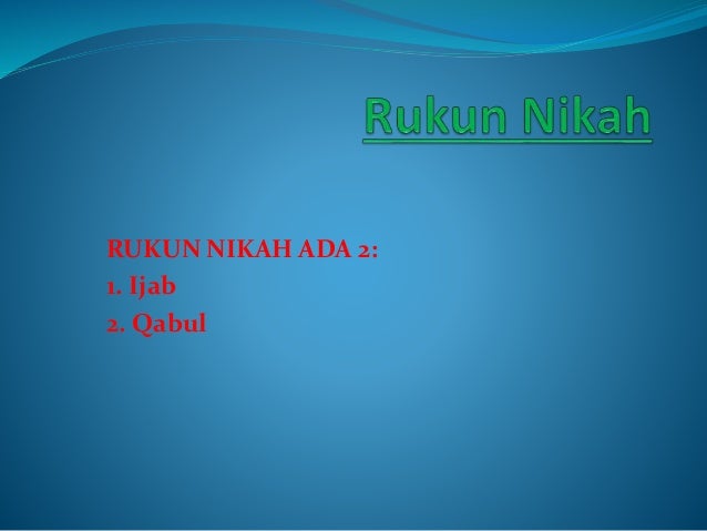 Rukun nikah Rukun nikah