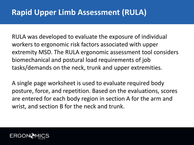 RULA - Rapid Upper Limb Assessment | PDF | Medical Health