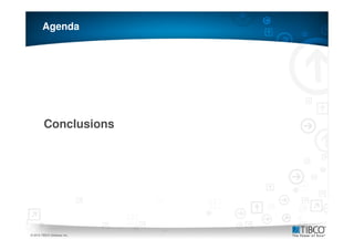 Agenda




         Conclusions




30
© 2010 TIBCO Software Inc.
 