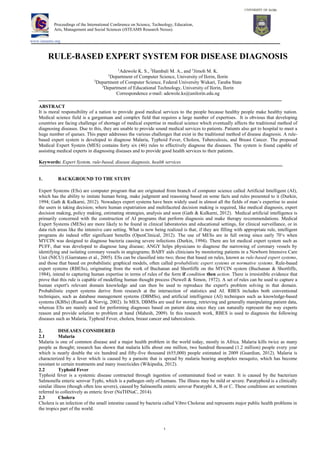 Rule-Based Expert System for Accurate Disease Diagnosis and Healthcare ...